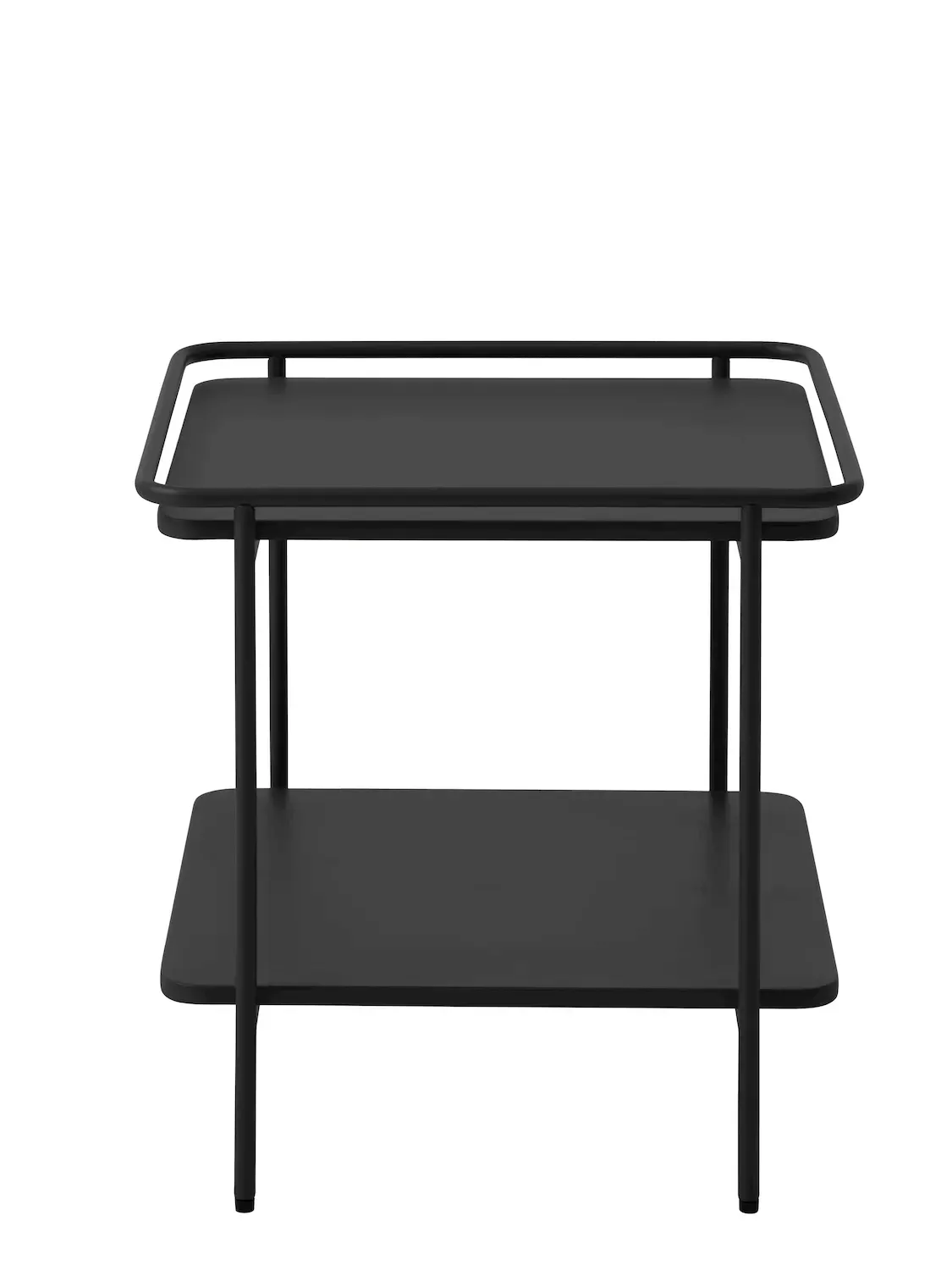 Stolik kawowy metalowy YUBA z półką 45x45 cm - czarny