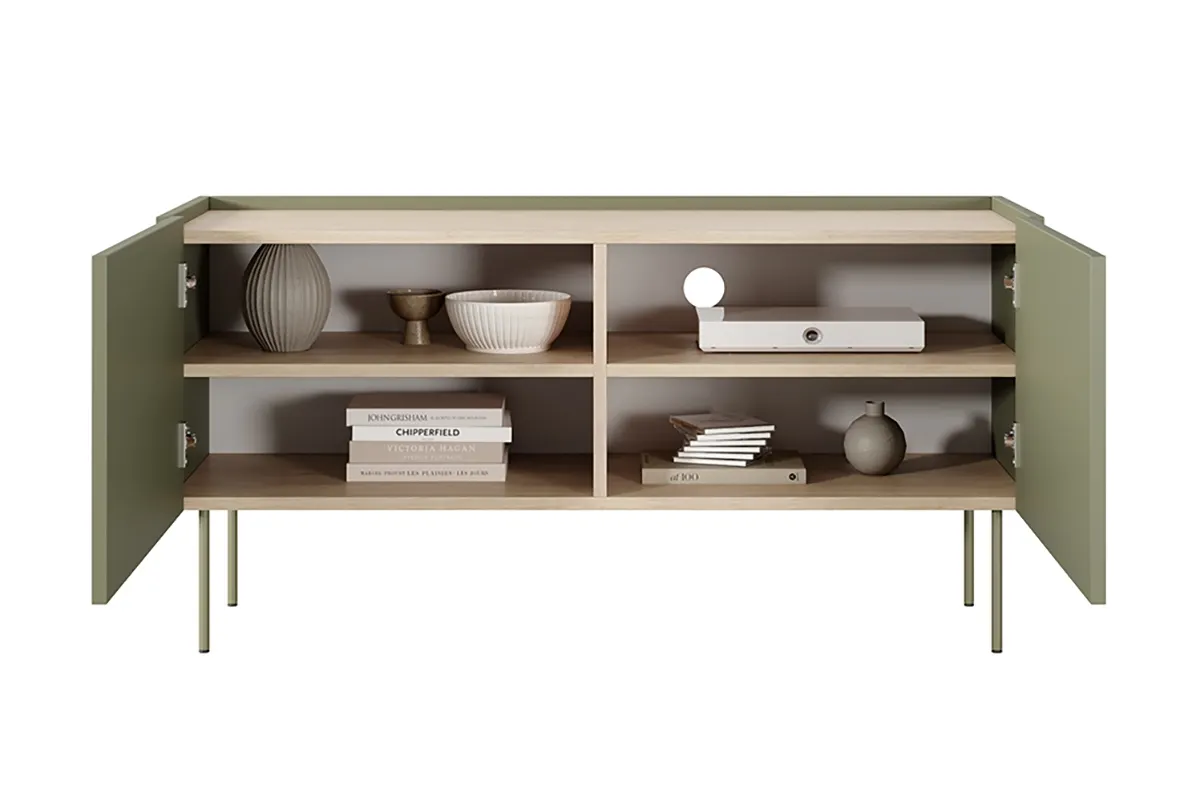 Szafka RTV DESIN 120 2D - oliwkowa - dąb nagano - B_149051