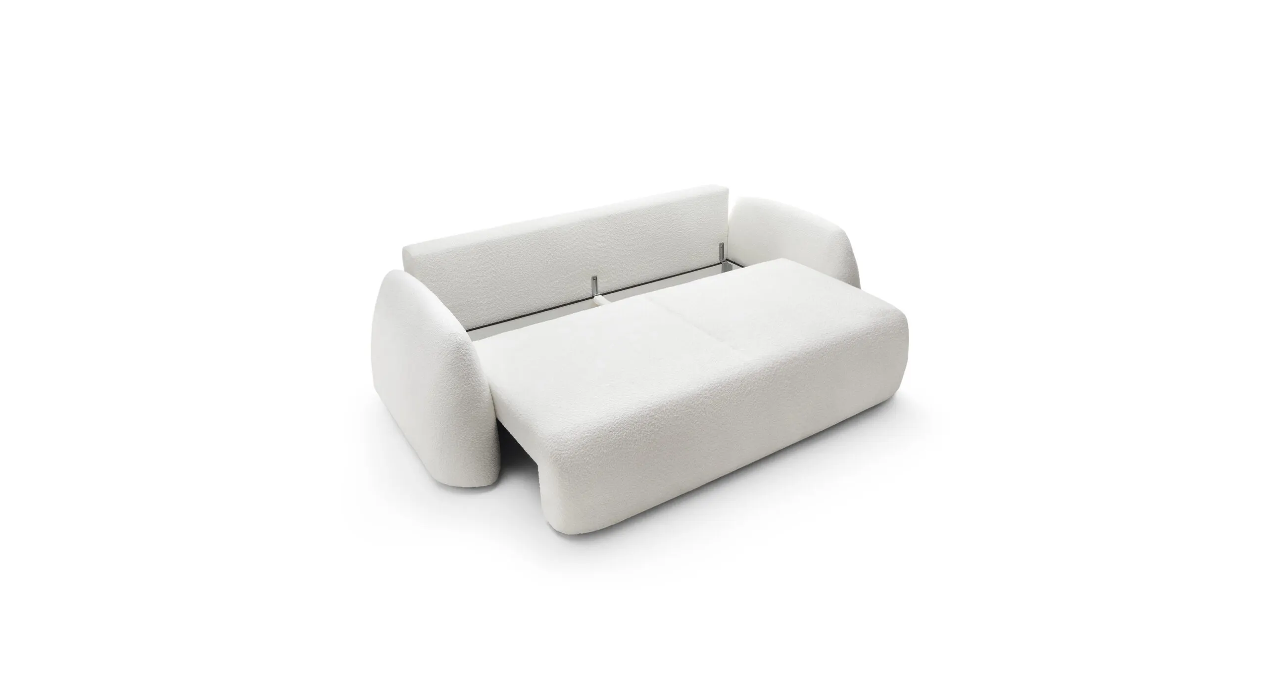 Sofa rozkładana z poduszkami 259 cm MONSOON kremowa boucle - MONSOON_SOF_ABRIAMO04