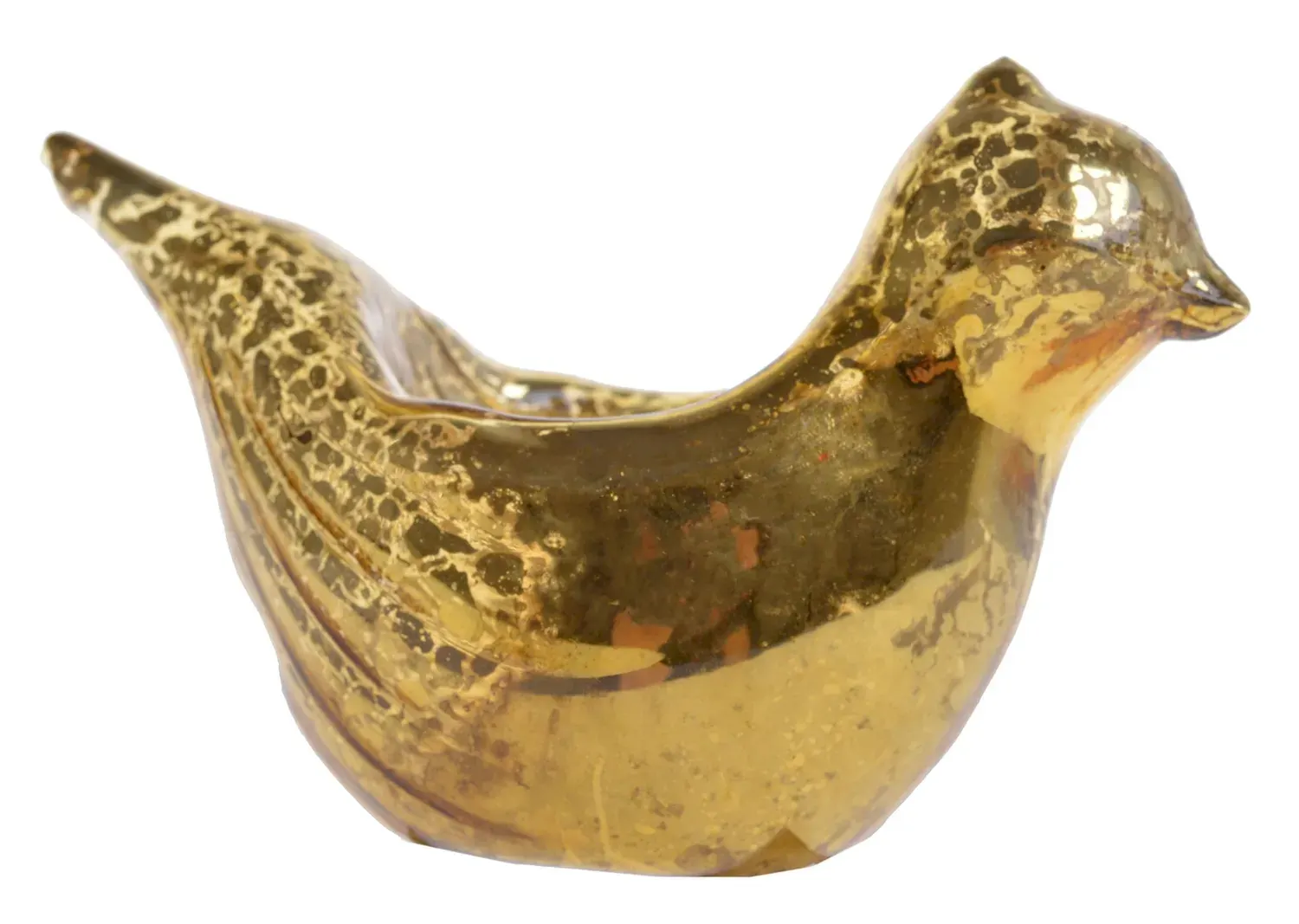 Świecznik szklany PTASZEK złoty Świecznik szklany PTASZEK złoty