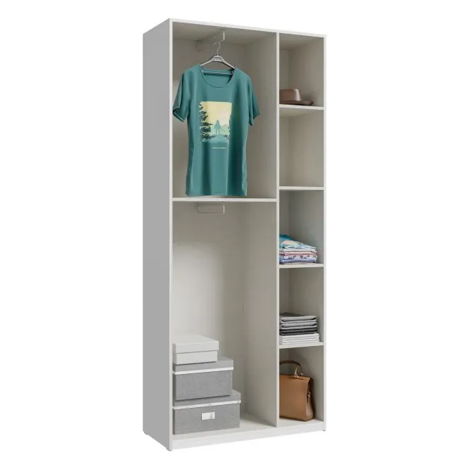Szafa 2-drzwiowa HOME NOOK 2 drążki i półki 90cm biała — zdjęcie 7