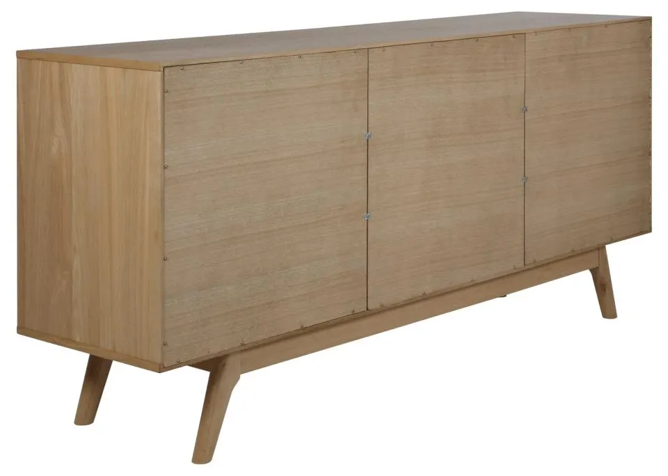 Komoda 2-drzwiowa z 4 szufladami ANAIS 180x44x84 Fornir dębowy olejowany — zdjęcie 8