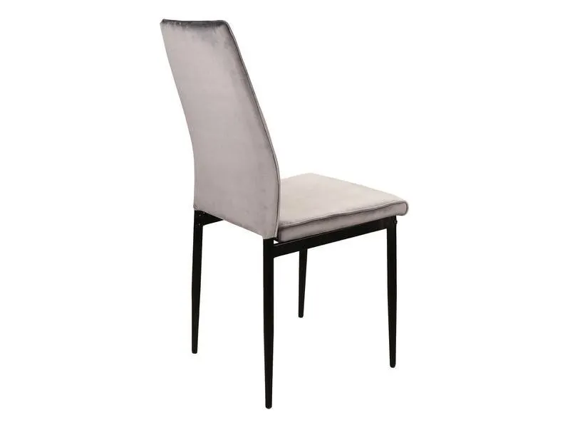 Krzesło ATOM VELVET Bluvel 14 szare czarny stelaż — zdjęcie 4