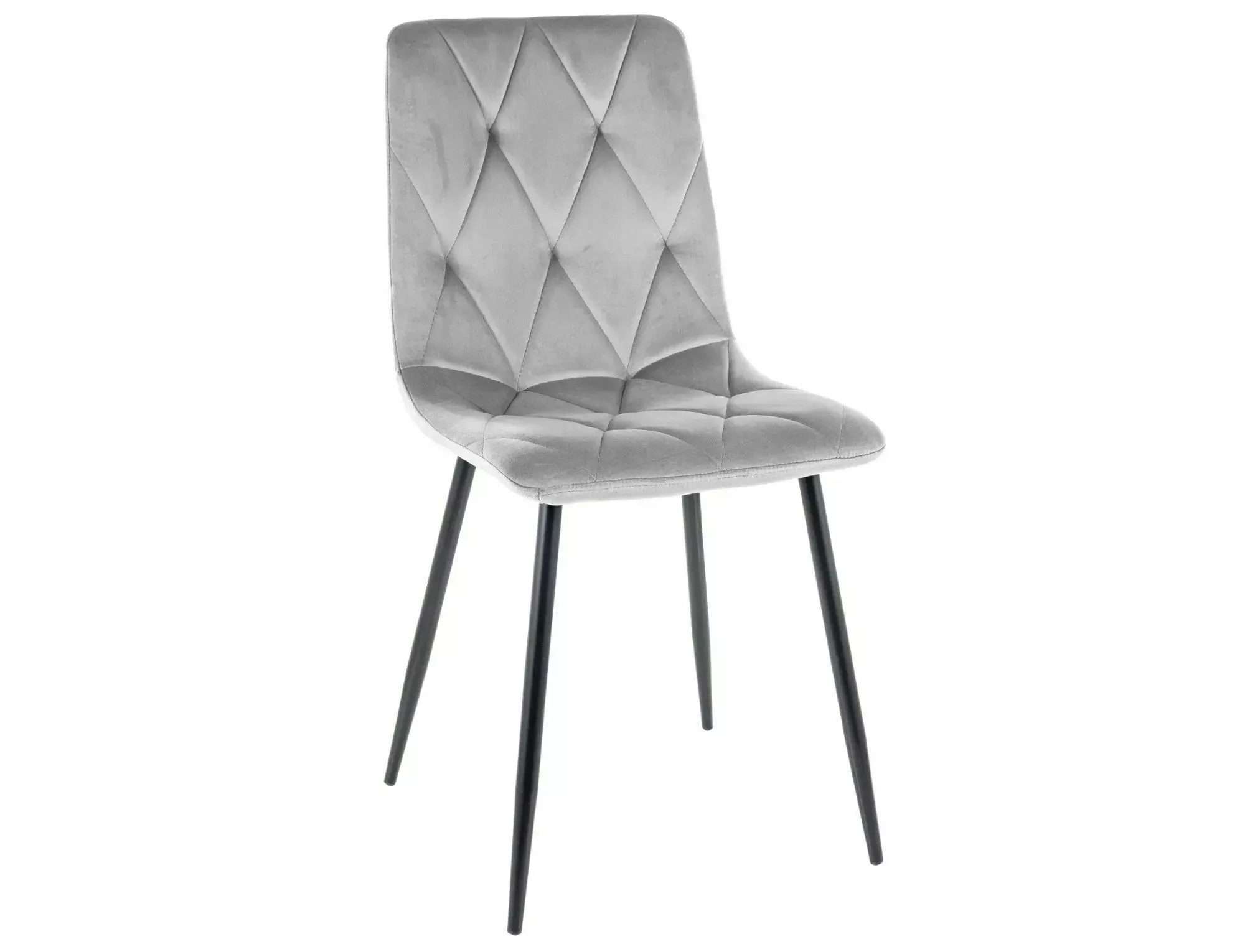 Krzesło tapicerowane TOM VELVET Bluvel 03 jasnoszare czarne nogi