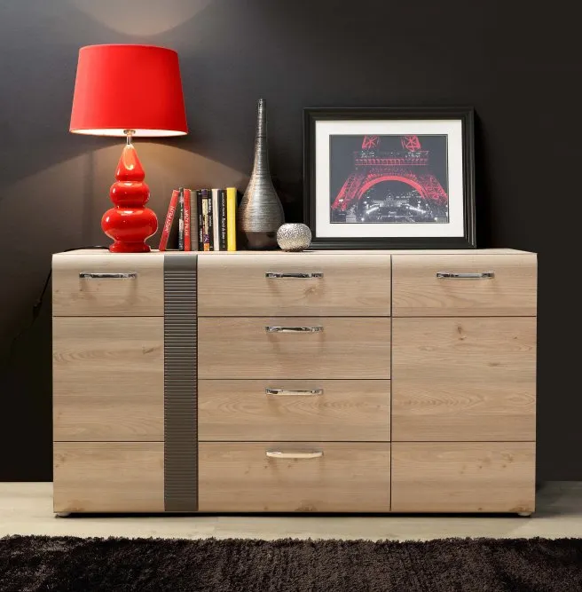 Komoda 2-drzwiowa LOCARNO z szufladami dąb nelson - LCRK231-N92