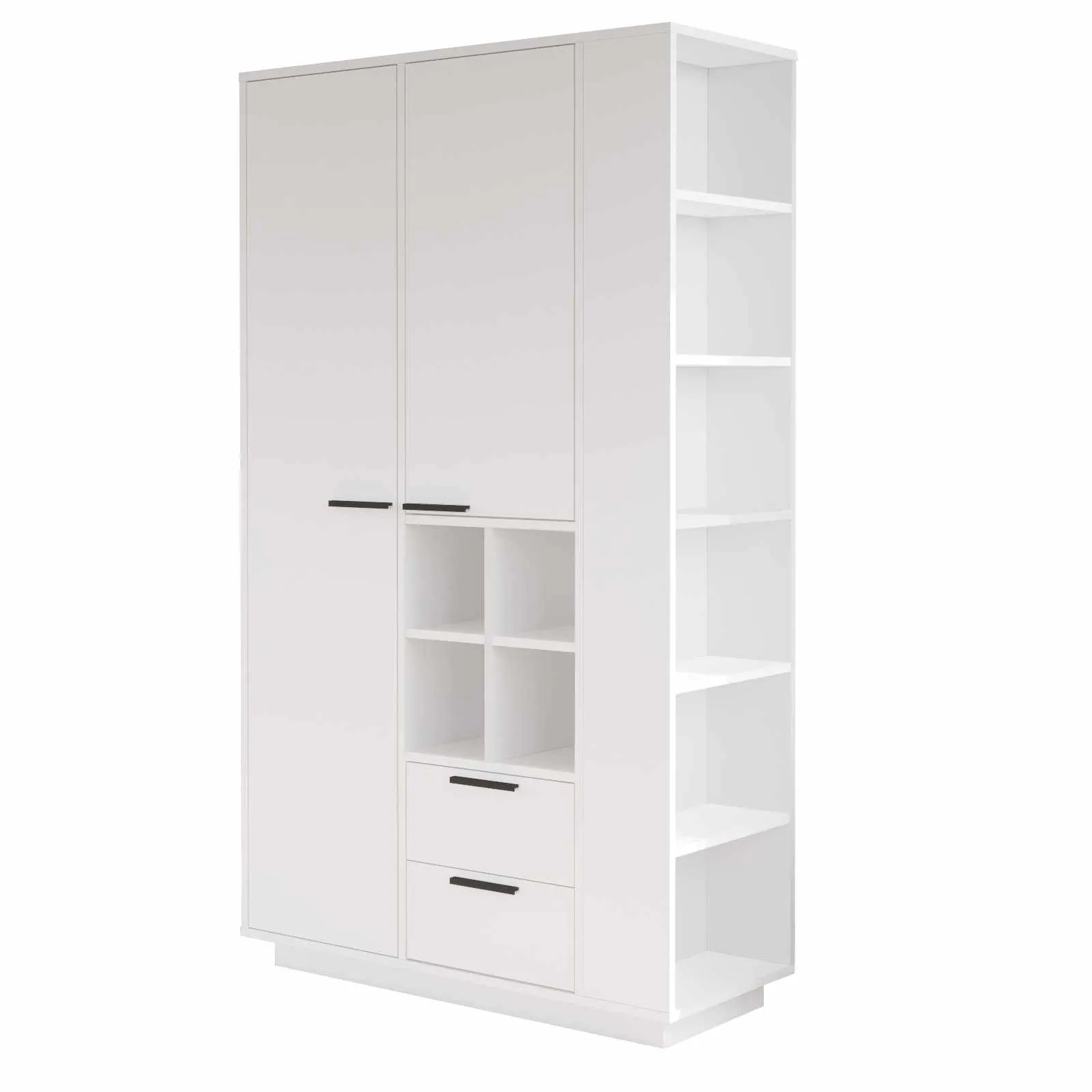 Szafa 2-drzwiowa FR1-W z 2 szufladami i półkami 110 cm biała - ASI_956LCS1174