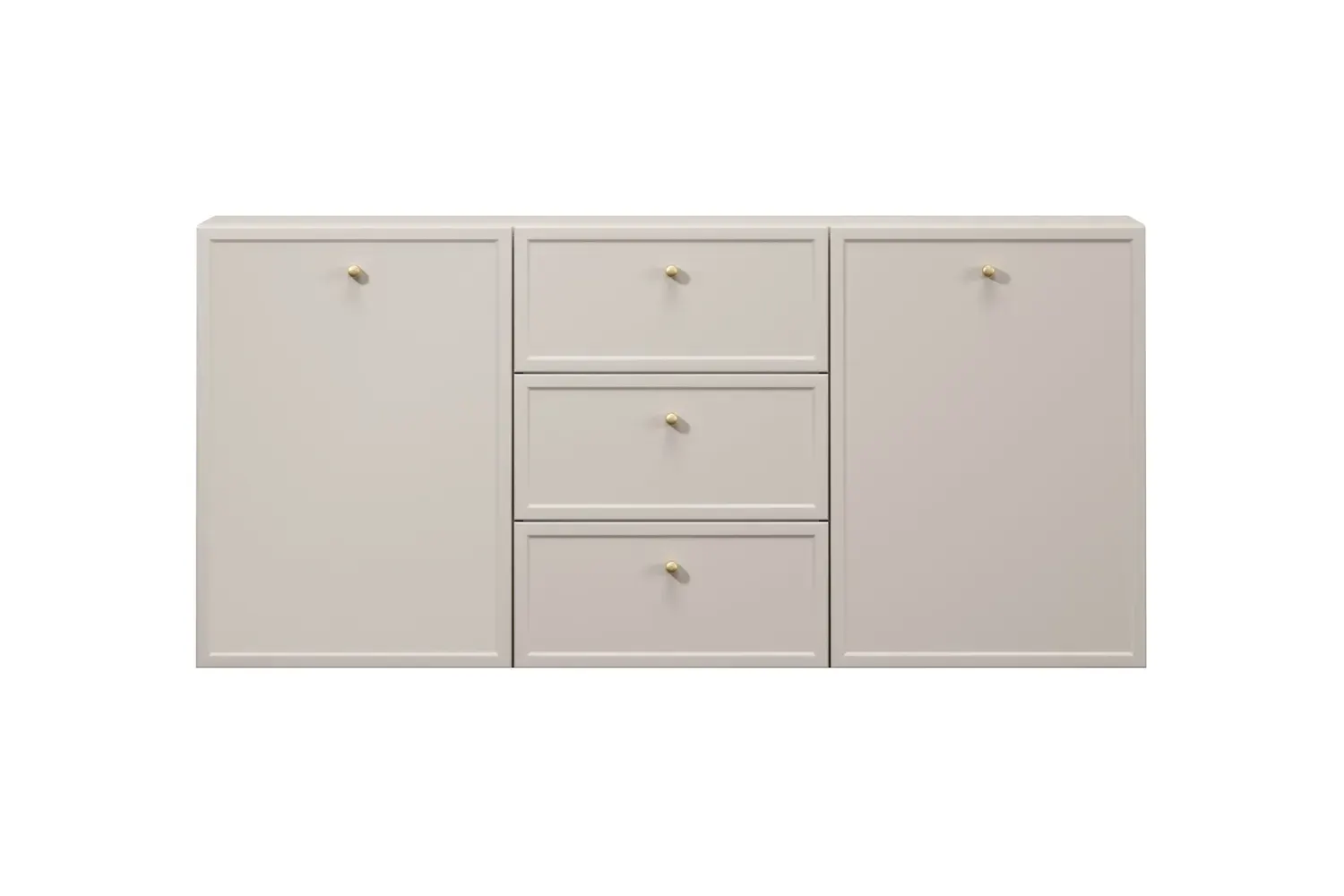 Komoda wisząca 2-drzwoiowa z 3 szufladami LORINI 150 - cashmere gałka złota - B_166772