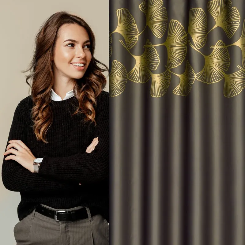 ZASŁONA GOTOWA HARMONY 140 X 250 CM BRĄZOWY - EU_398908