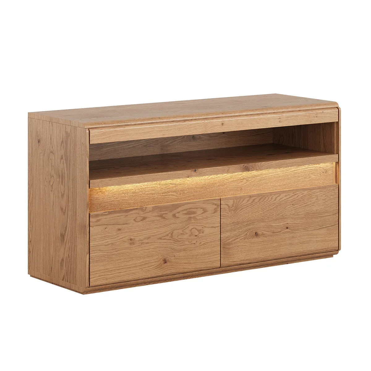 Szafka RTV drewniana DIVISIONE oświetlenie led 123 cm dąb olejowany Szafka RTV drewniana DIVISIONE oświetlenie led 123 cm dąb olejowany