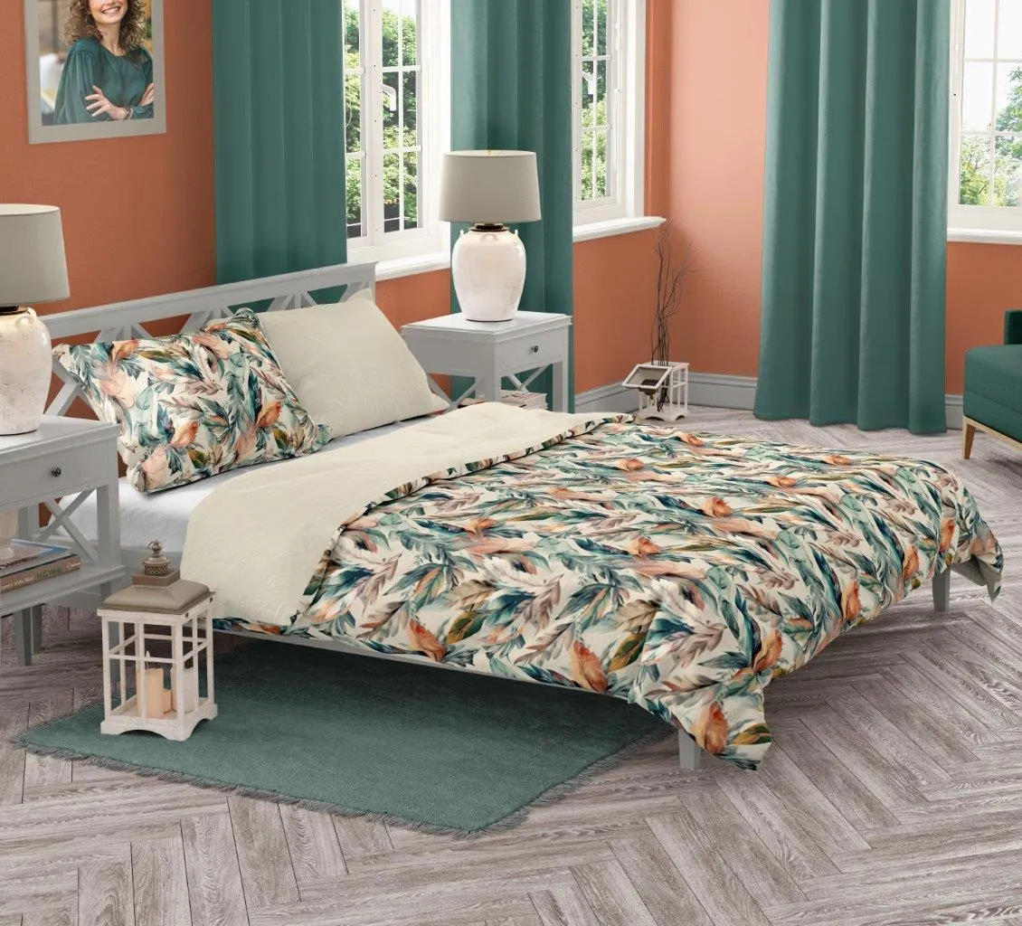 Pościel komplet MILAGRO VERDE 005 satyna bawełniana 160X200+2x70X80 zielona beżowa - FARO_29948