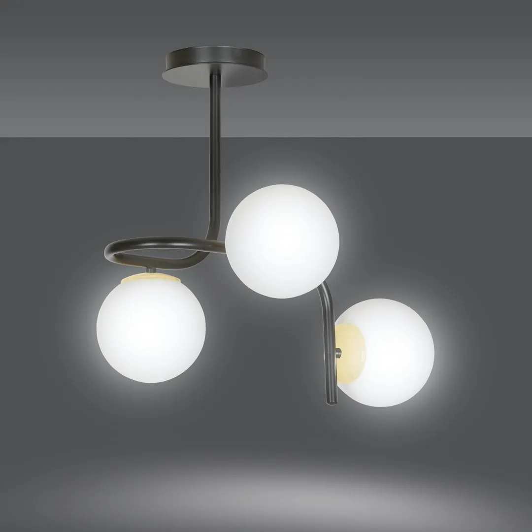 Lampa sufitowa RAGNAR Czarny/Złoty 1032/3 - 1032/3