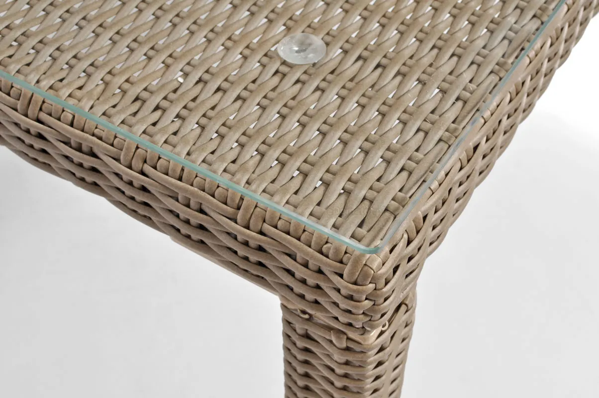 Stół ogrodowy z technorattanu MALAGA 180 - ciemny beż - FE5906948124424