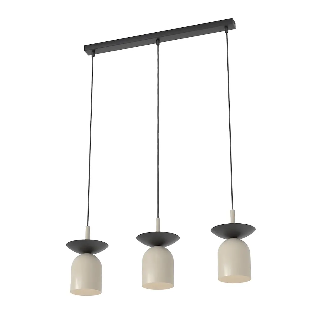 Lampa wisząca metalowa EGO 3 beżowa — zdjęcie 4
