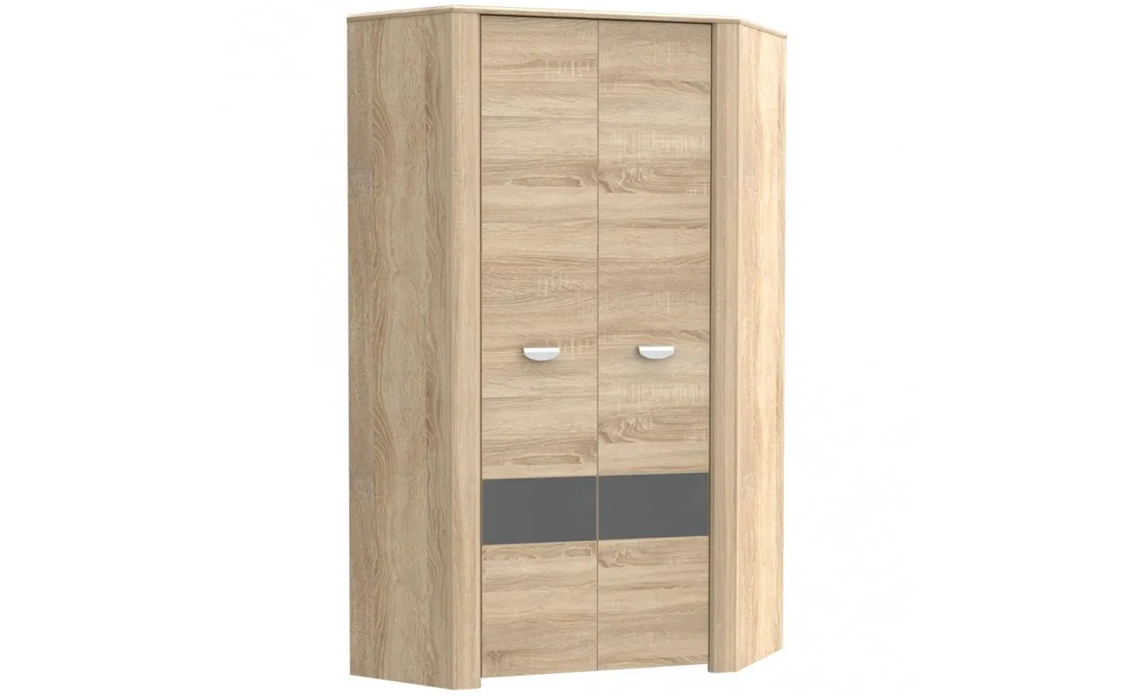 Szafa narożna 2-drzwiowa YOOP 194x97 dąb sonoma szara