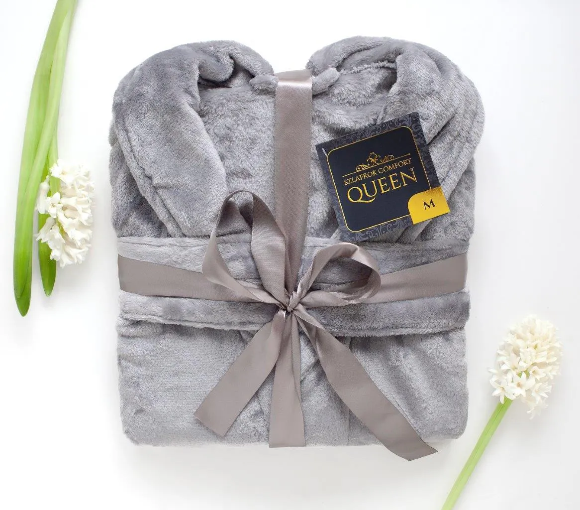 Szlafrok COMFORT QUEEN XL flanelowy 230gsm szary - FARO_26884
