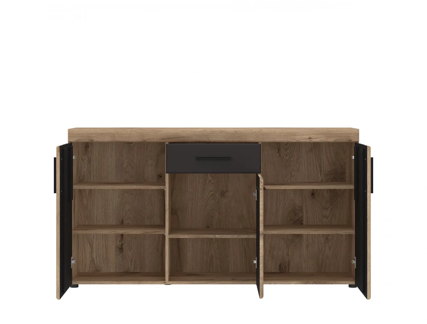 Komoda 3-drzwiowa z 1 szufladą GRANO 157x86x41 dąb viking, szary GRNK01 — zdjęcie 2
