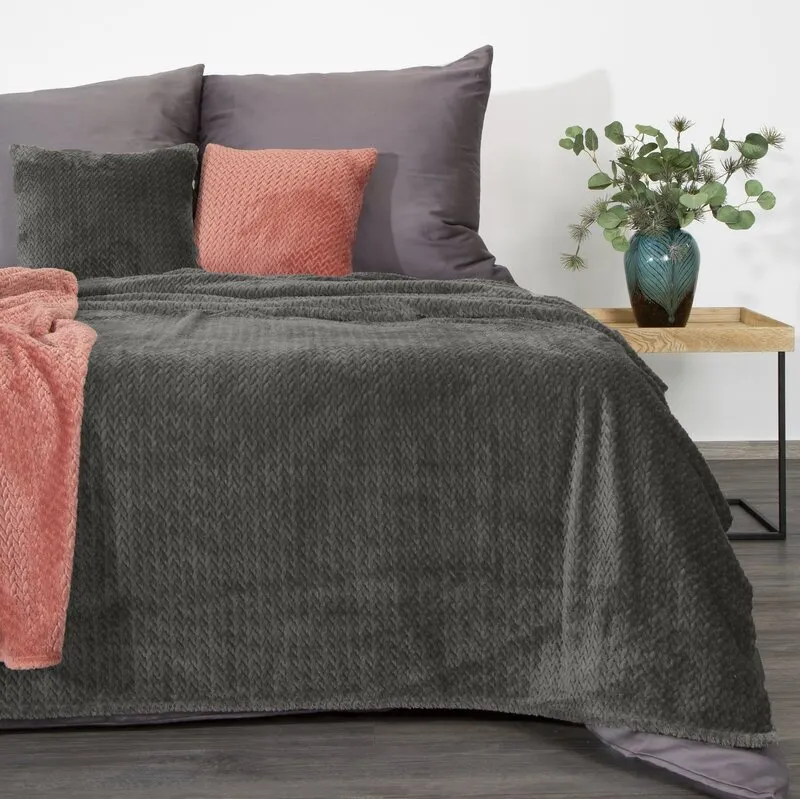 Koc trójwymiarowy D91 CINDY3 170X210 cm Grafitowy - EU_367308