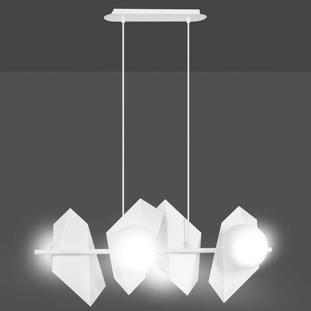 lamp, wisząca lampka, oprawa oświetleniowa, biały, geometryczny