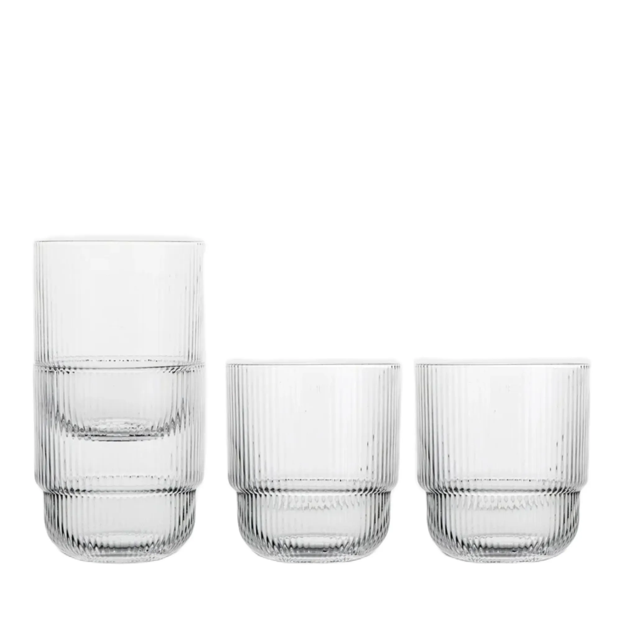 SAGAFORM BLANKA Szklanki 4szt. szklanki, zestaw, kryształ, ribowane, wysoka