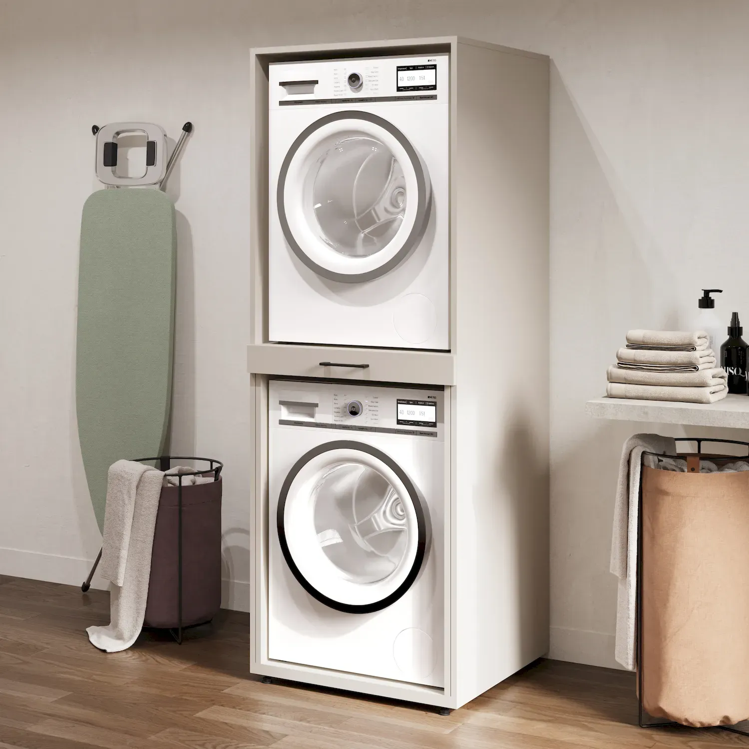 Zabudowa na pralkę i suszarkę AZA wysuwana półka kaszmir - 30KSME61