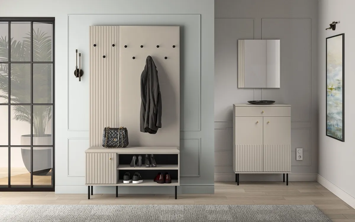 Panel ścienny z haczykami tapicerowany SOPHIE 68x137 kaszmirowy - 1SOPH20-001