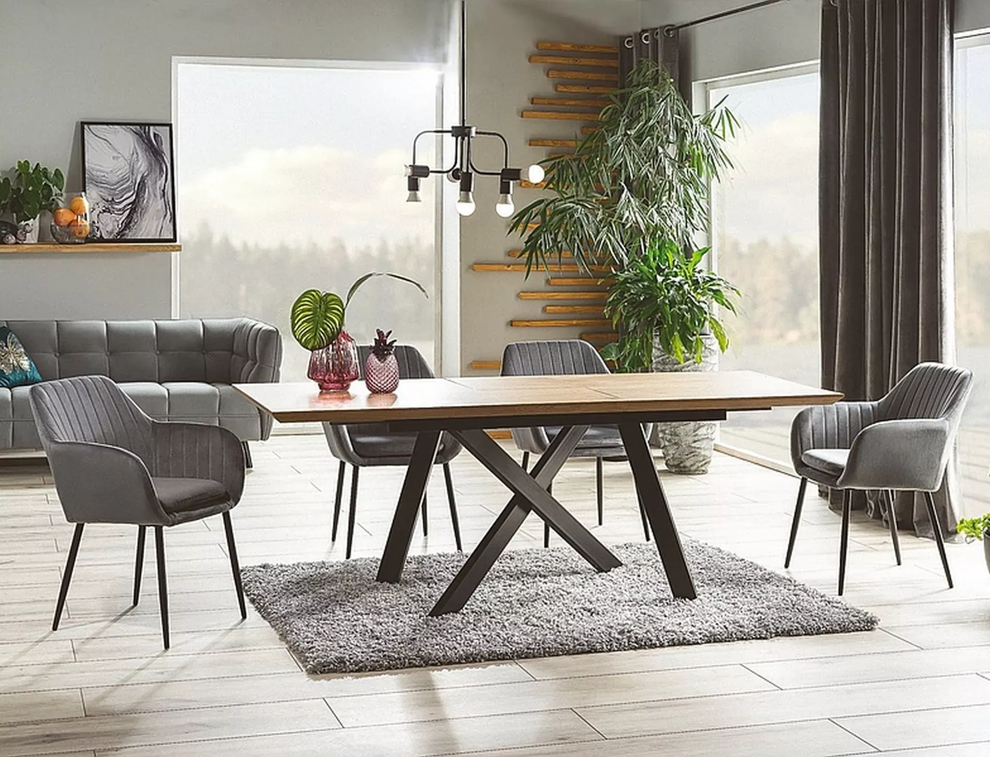 Stół rozkładany CAPITOL dąb naturalny 90x160-200 cm - CAPITOLDC160