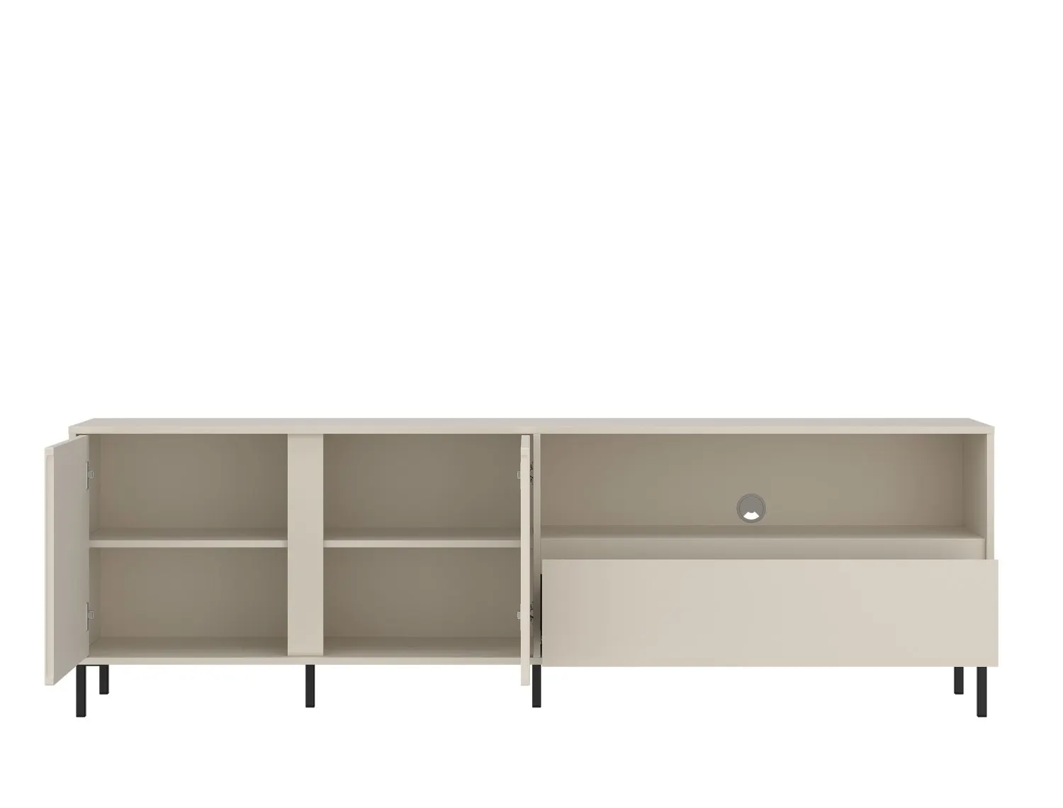 Szafka RTV 2-drzwiowa z szufladą AVENALE 207 cm kaszmirowa - 6000000021302