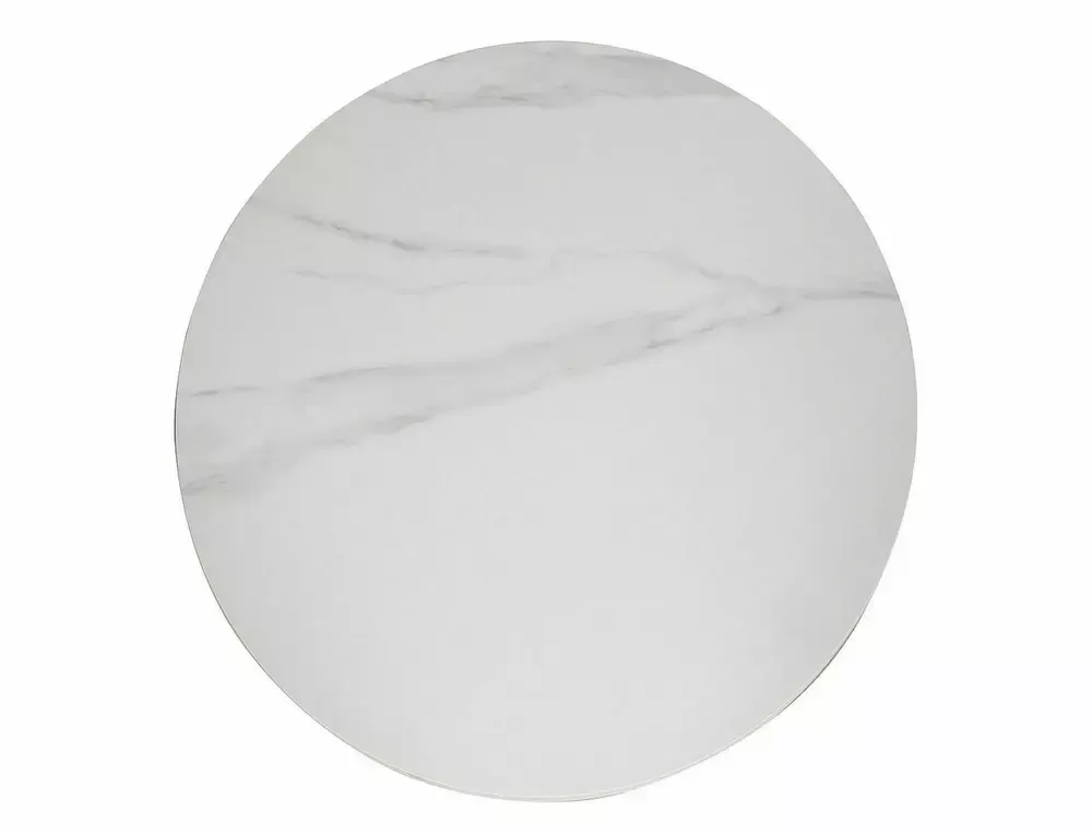 Stół okrągły TALIA 90 cm biały mat efekt marmuru - TALIABC90