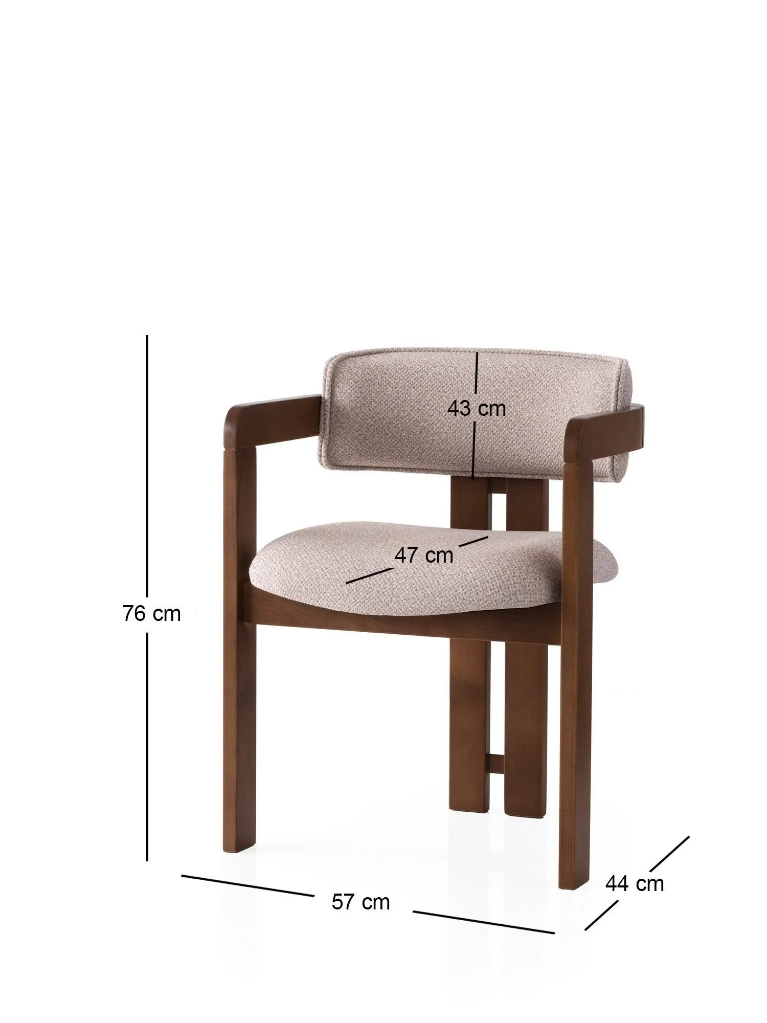 Krzesło bukowe z podłokietnikami COZY orzech kremowe - ASI_974NMB1851