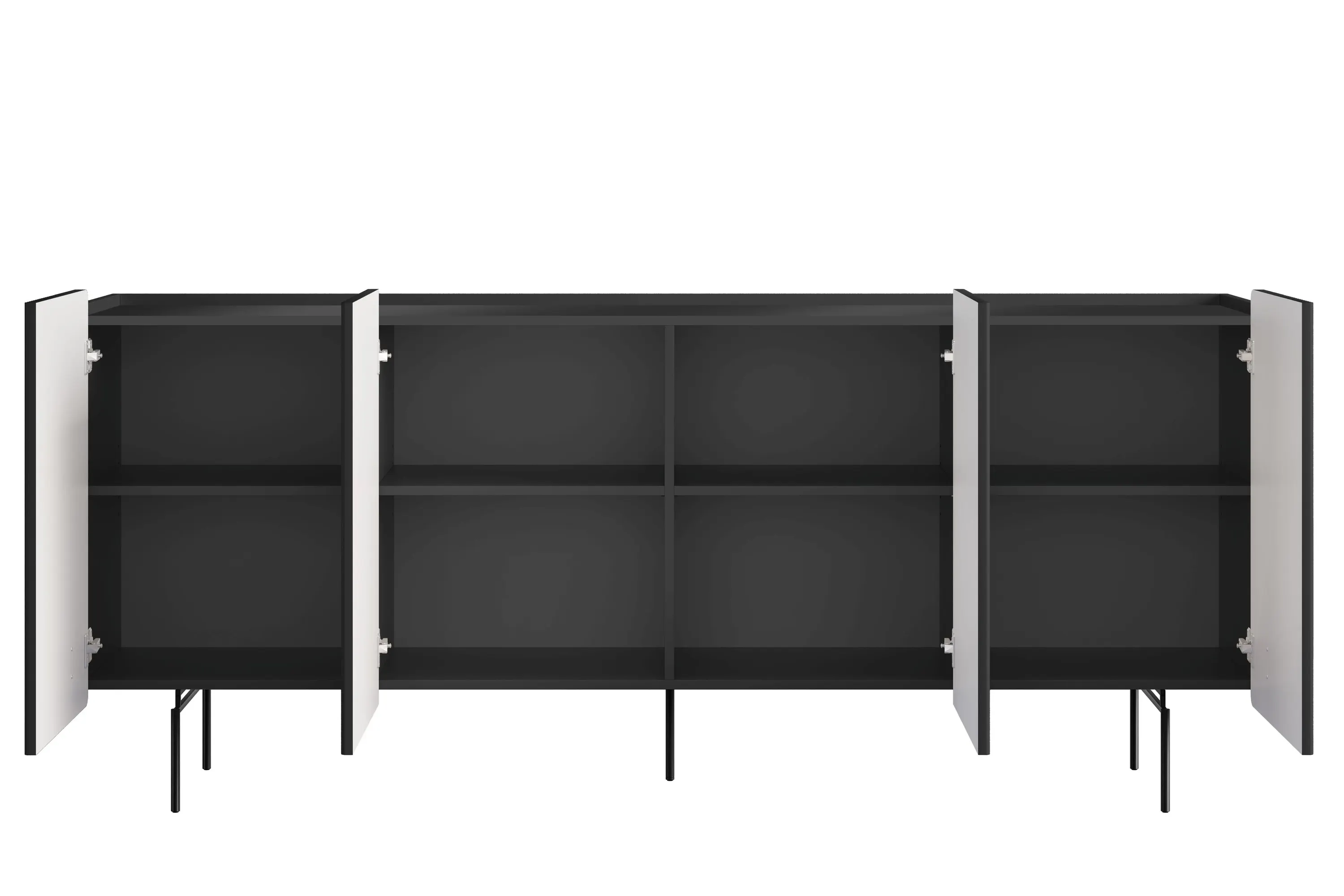 Komoda 4-drzwiowa MALMI 200cm - czarna - B_166968