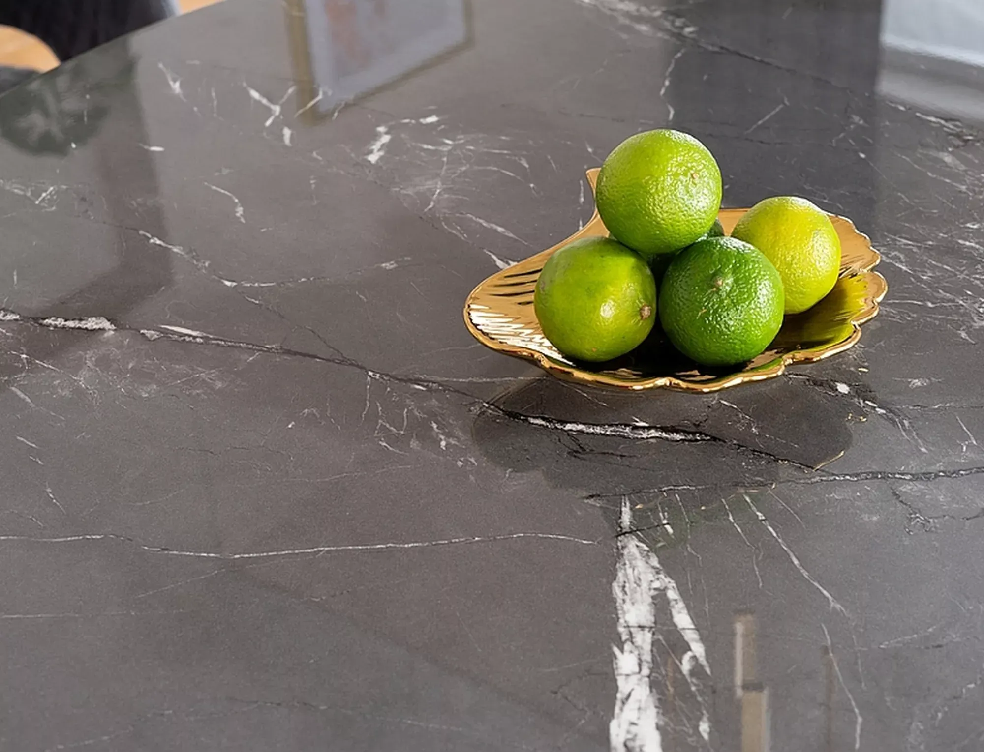 Stół okrągły CYRYL II 100cm czarny z efektem kamienia nowoczesny Signal - CYRYLCCFI100