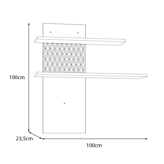 Półka wisząca AKSANA L dąb mauvella, biały 100x100x23 cm - AKNB01L-M992