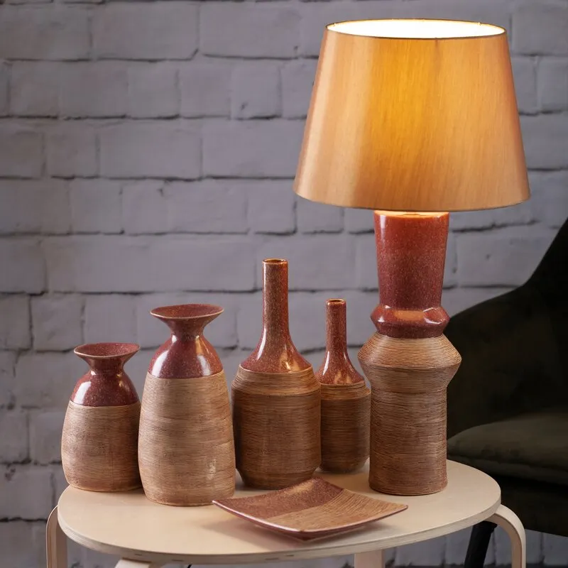 Lampa stołowa ELDA ceglasta - EU_402758