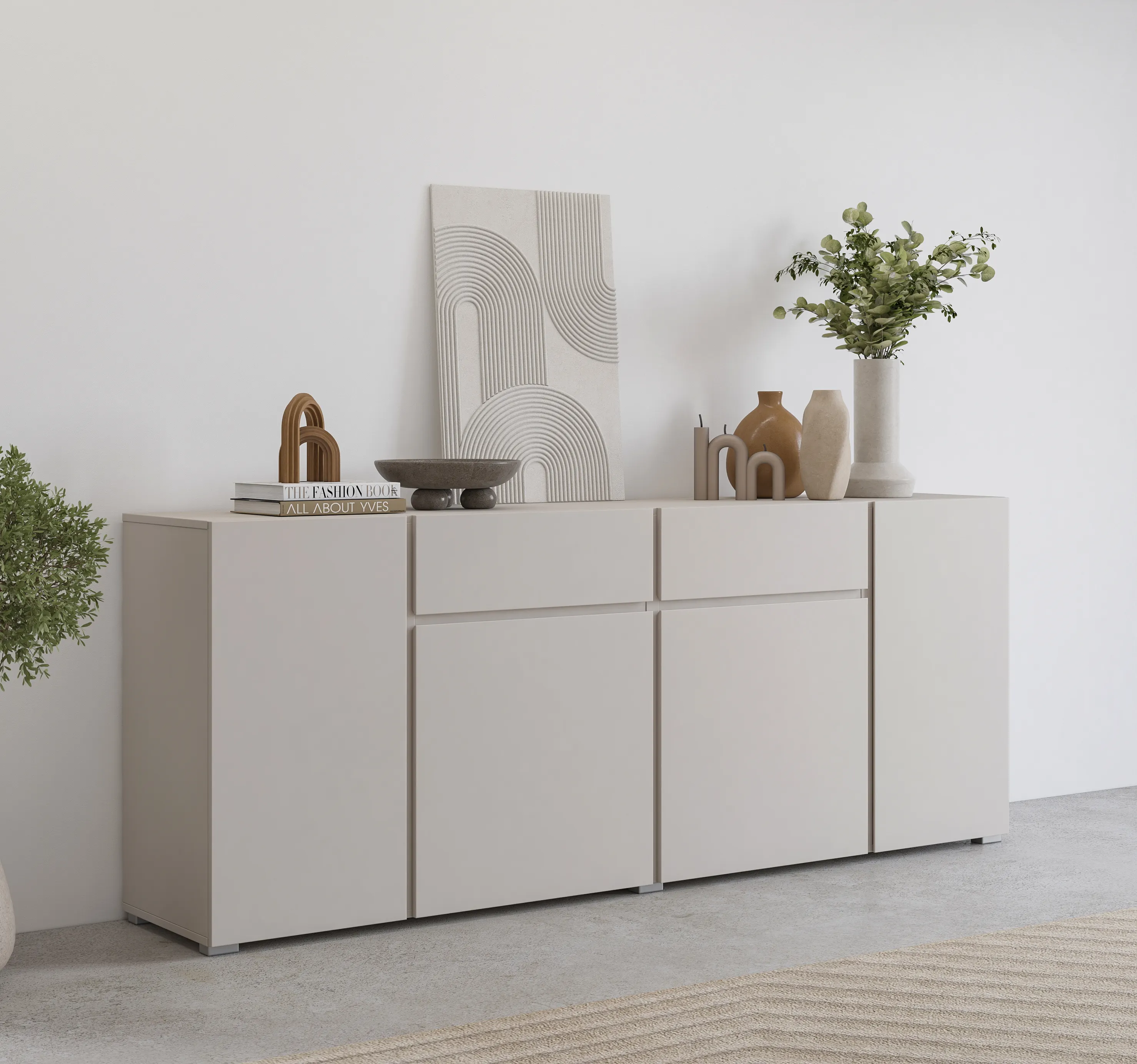 image kredens, meble, dodatki, doniczka, roslina