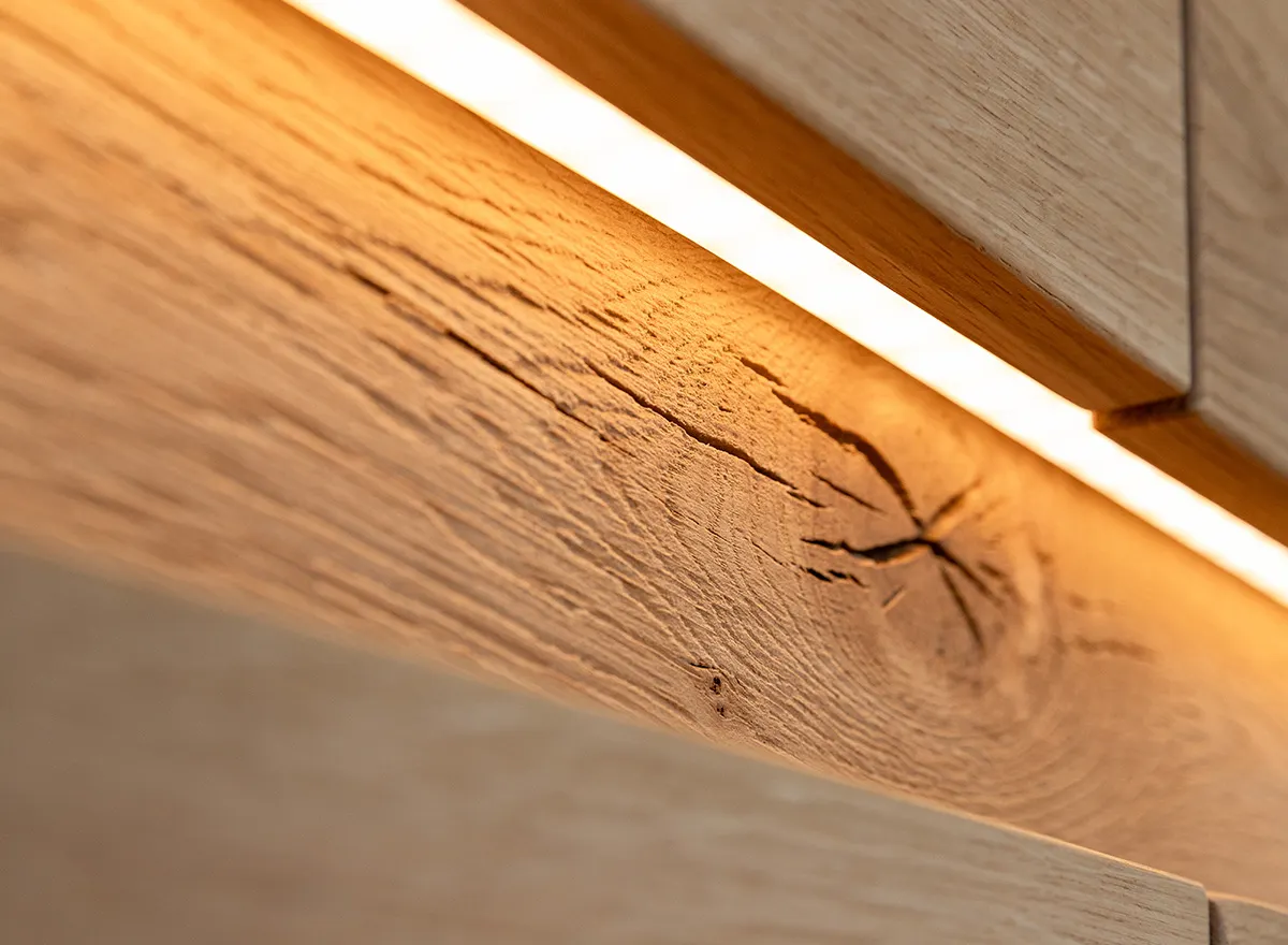 Komoda drewniana DIVISIONE oświetlenie led 183 cm dąb olejowany - ZIDIV06