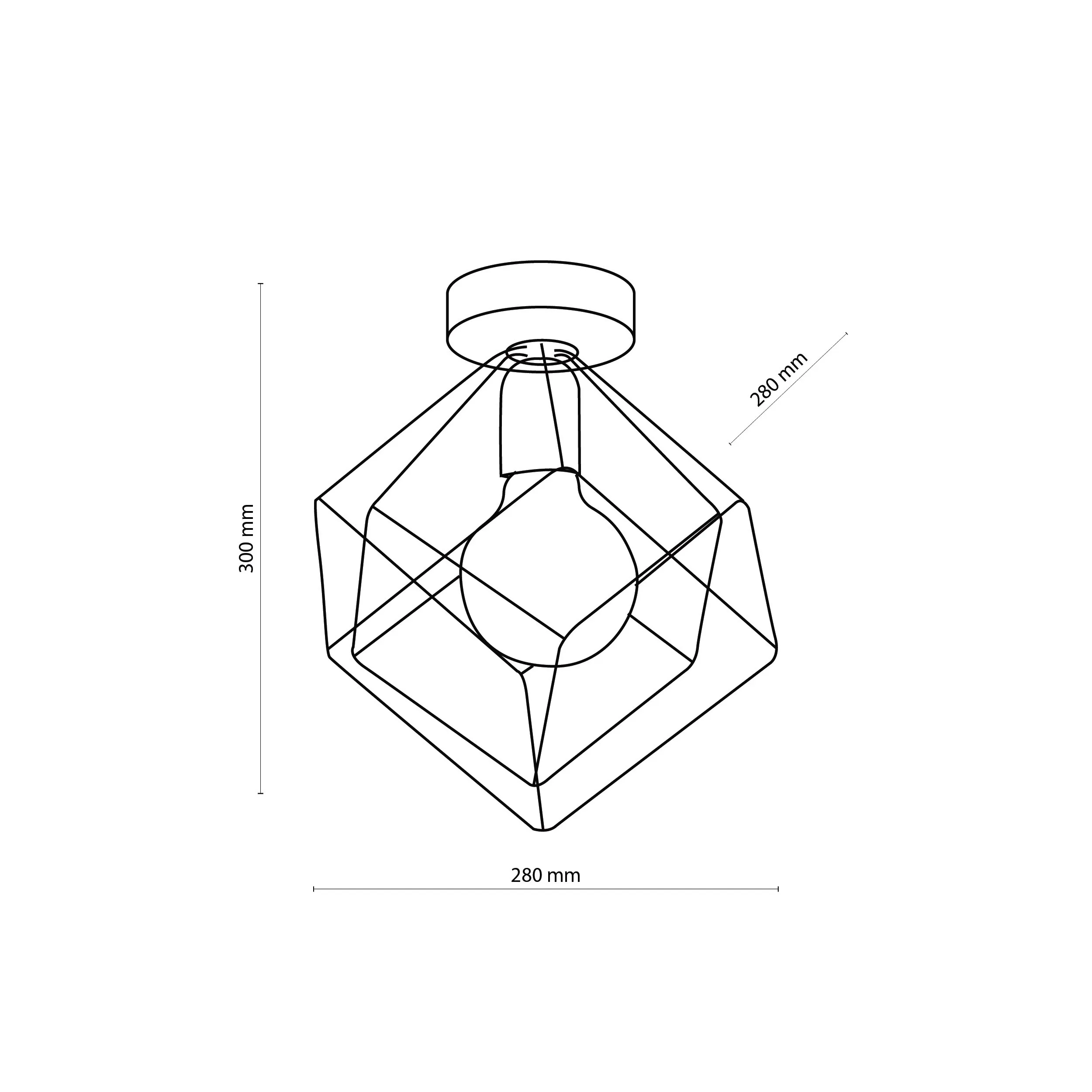 Lampa sufitowa ALAMBRE czarna ze złotymi elementami 30x28cm - TK_2702