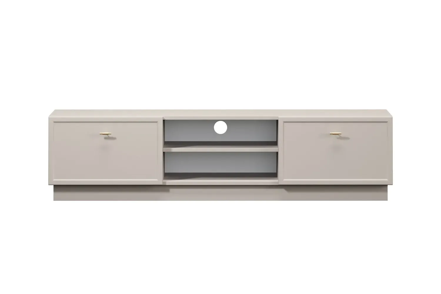 Szafka RTV z 2 szufladami LORINI 150 - cashmere uchwyt T-bar złoty cokół - B_166815