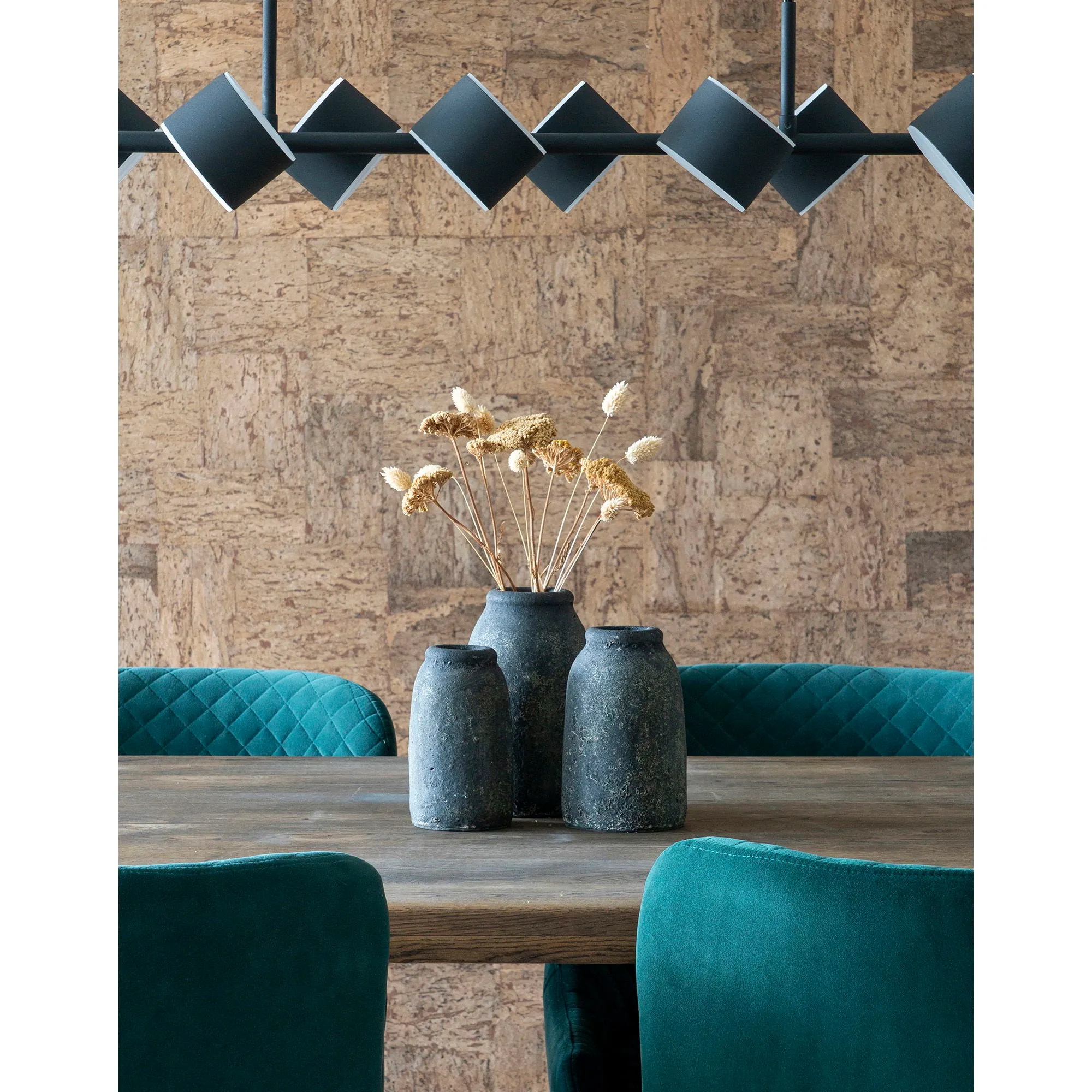 Wazony dekoracyjne VELAS terakota zestaw 3 szt. antyczny ciemny szary - 9001530