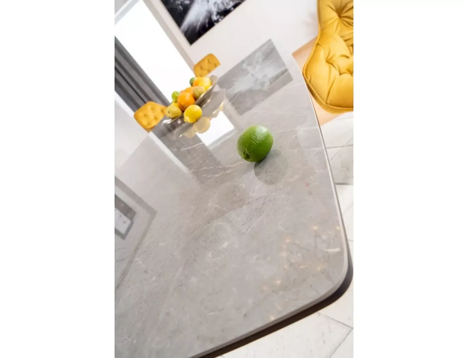 Stół rozkładany CORTEZ CERAMIC 90x160(210) cm szary efekt marmuru antracyt mat - CORTEZCSZAT160