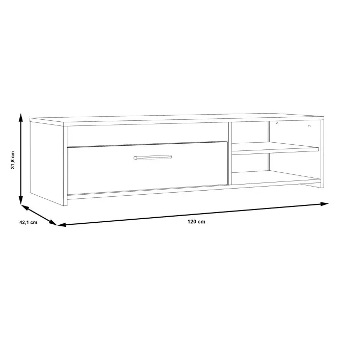 Szafka RTV CLIF z klapą i wnęką - old wood vintage, beton - PCOT11-C754
