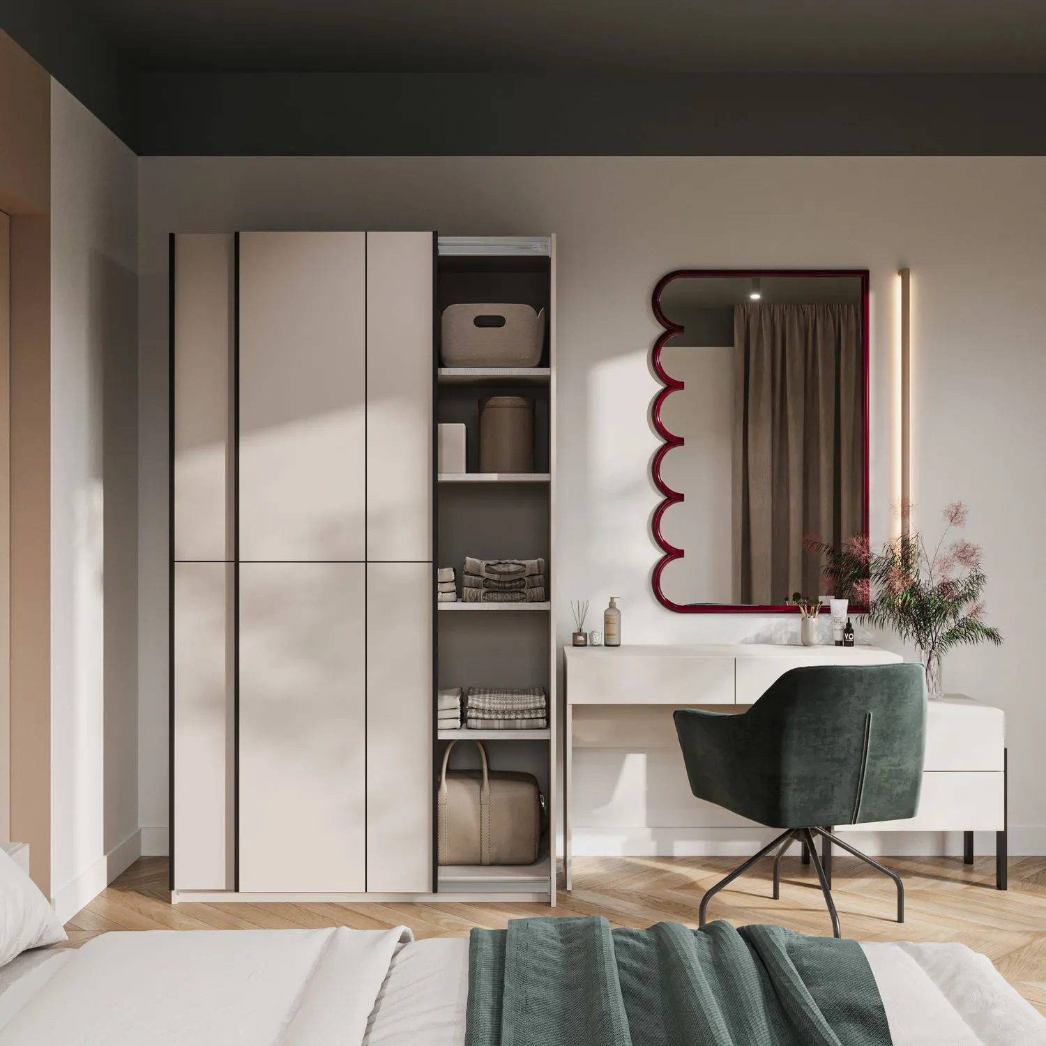 Szafa 2-drzwiowa CUBE drzwi przesuwne 120x210 kaszmirowa - 24KSOF64