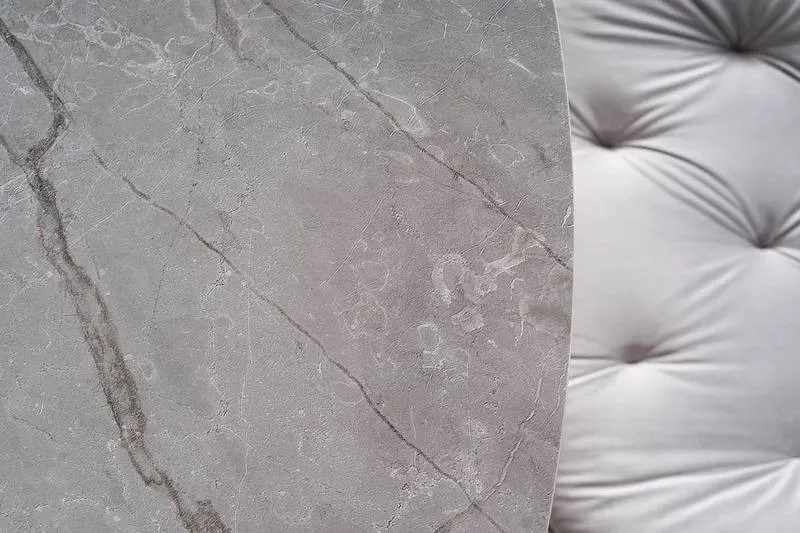 Stół okrągły MURANO Szary Efekt Marmuru/Czarny Mat/120x120 Signal - MURANOSZCFI120