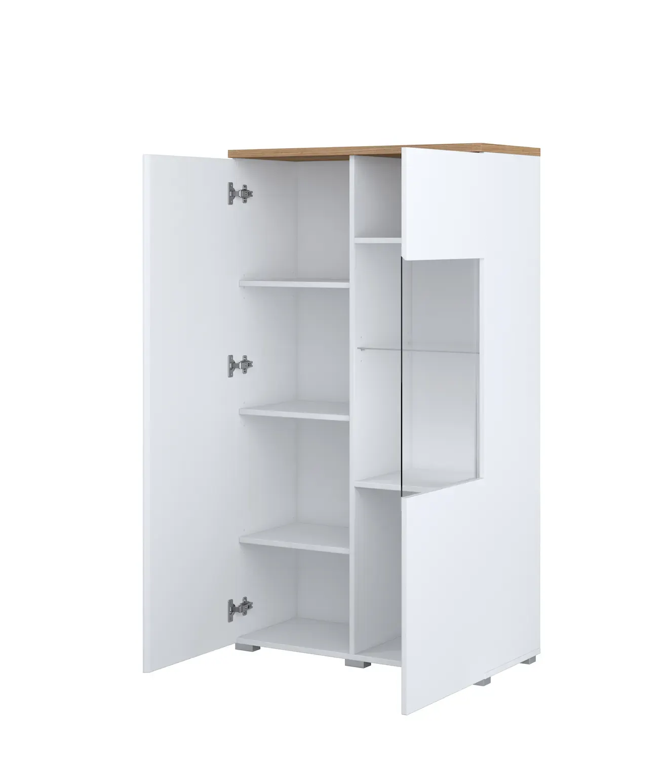 Witryna niska 2-drzwiowa MODO biały dąb mauvella - 247VOJ44