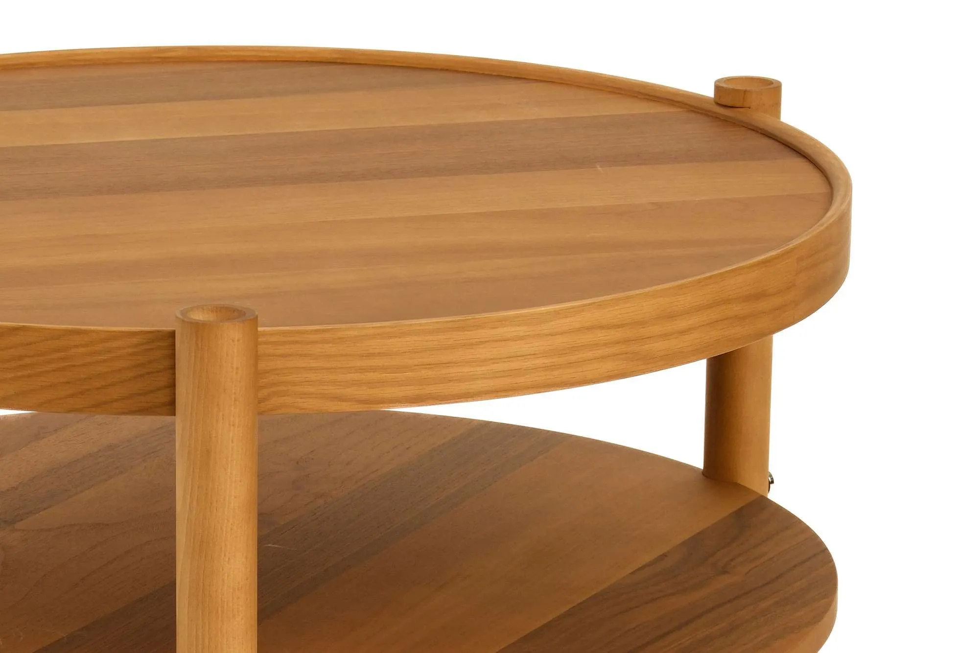 Stolik kawowy drewniany z półką MONZA FI 80 orzech - ASI_643MRL1102