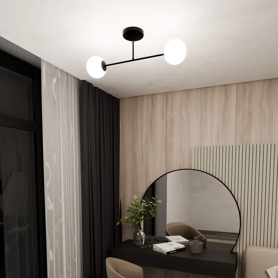 Lampa sufitowa ROMA 2 czarny biały — zdjęcie 4