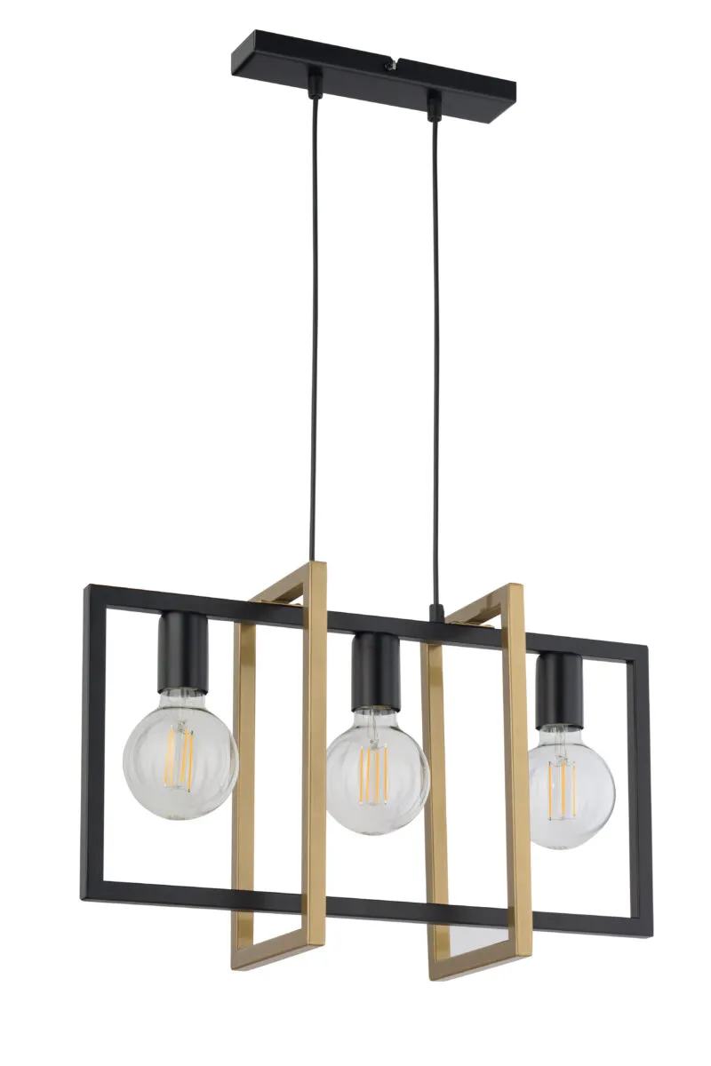 Lampa wisząca EDEN 3 czarno-złota