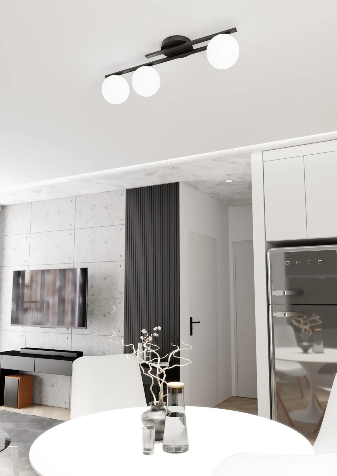 Lampa sufitowa kule KAIRO 3 BL OPAL