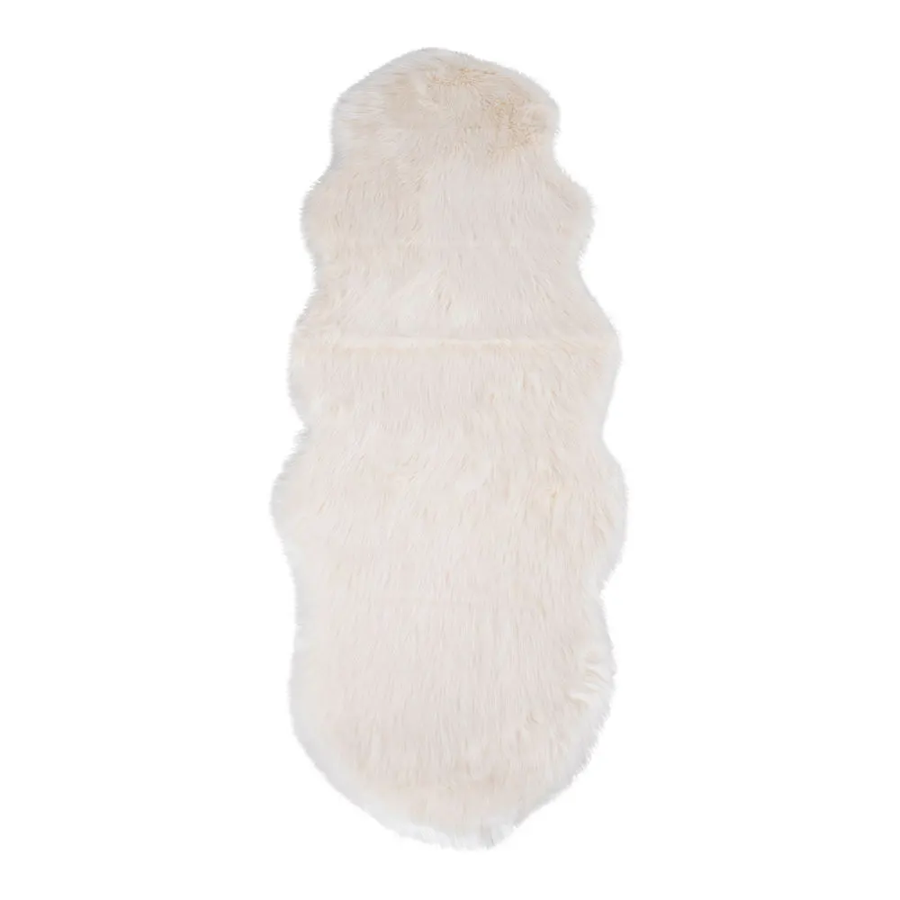 Skóra jagnięca sztuczna LAMBSKIN 60x180 cm kość słoniowa Wystrój domu, Dywan, Niedźwiedź, Ssak, Dzika przyroda