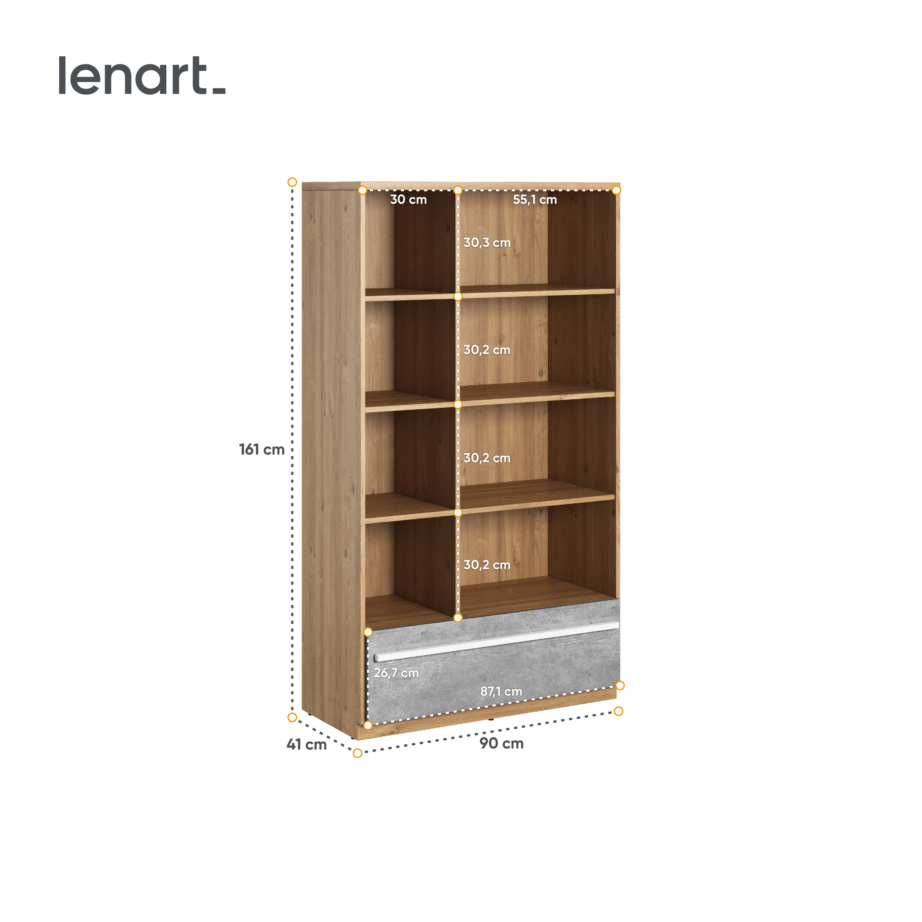 Regał Plano PN-03 dąb nash - PN3DBB