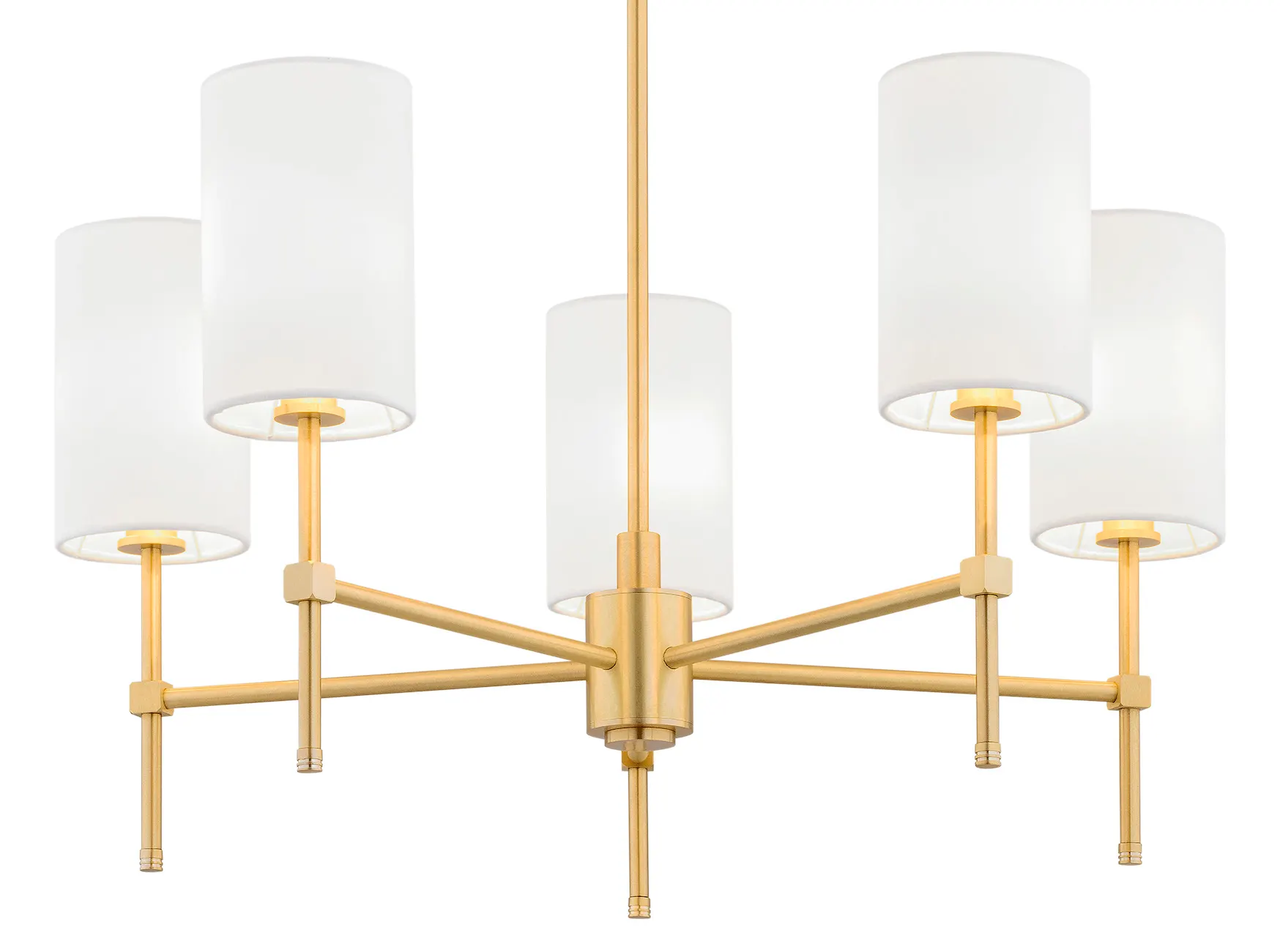 Żyrandol ABRUZZO metalowy mosiądz szczotkowany biały 78x70 cm - 2134